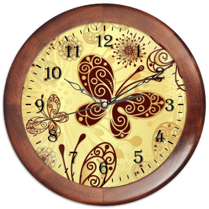 Часы круглые из дерева Printio Бабочки