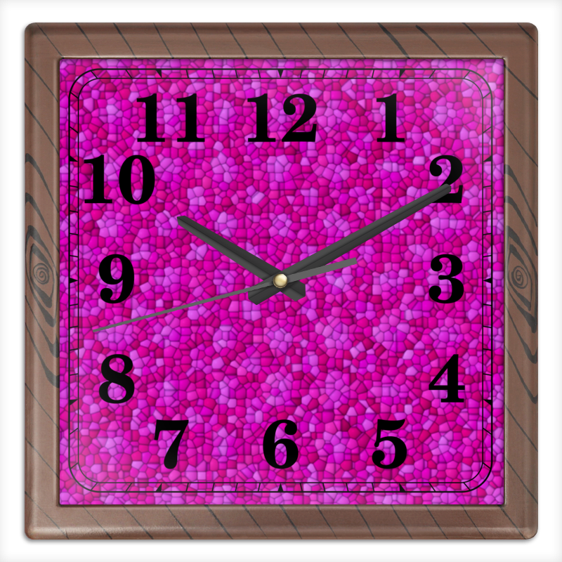 Часы квадратные из пластика (под дерево) Printio Purple
