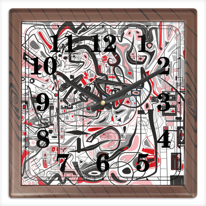 Часы квадратные из пластика (под дерево) Printio Mamewax