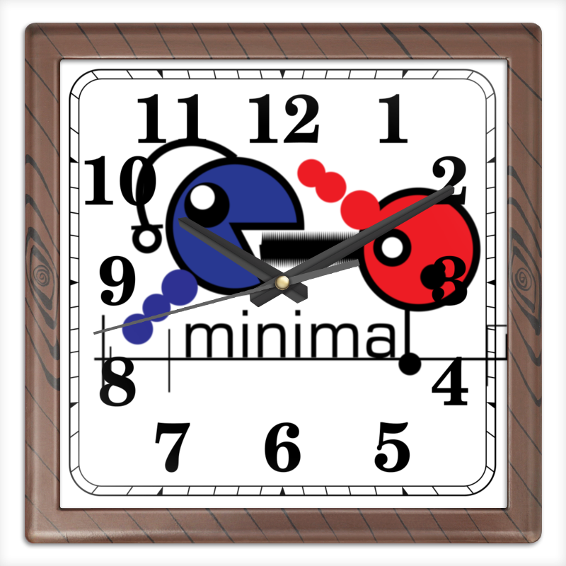 Часы квадратные из пластика (под дерево) Printio Минимал