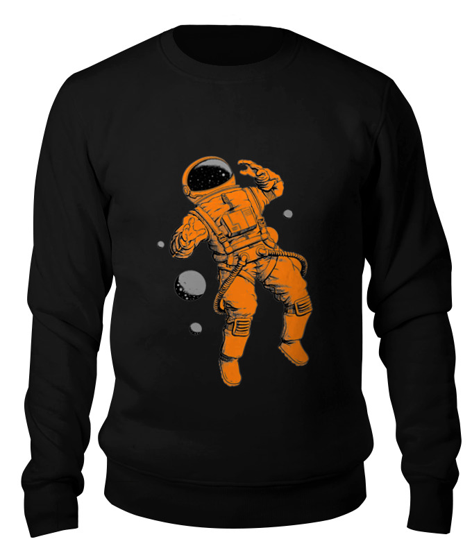 Свитшот унисекс хлопковый Printio Оранжевый космонавт