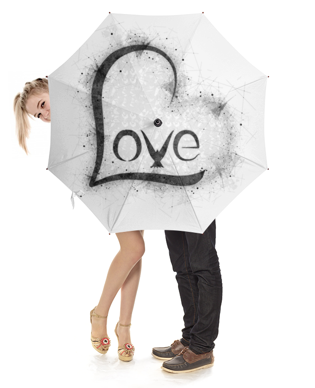 Зонт-трость с деревянной ручкой Printio Love umbrella
