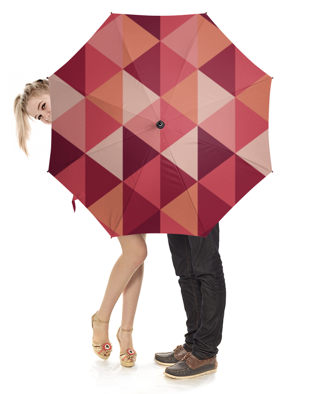 Зонт-трость с деревянной ручкой Printio Треугольная абстракция