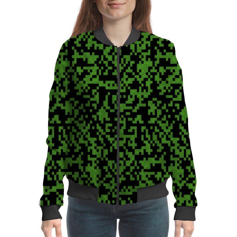 Бомбер Printio Зеленые пиксели