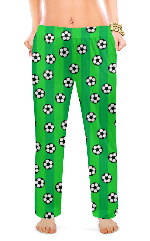 Женские пижамные штаны Printio Футбольные мячи