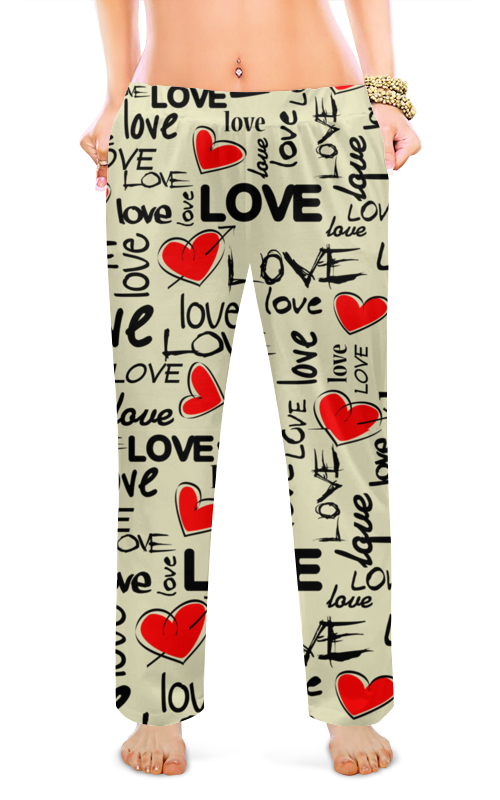 Женские пижамные штаны Printio Любовь love