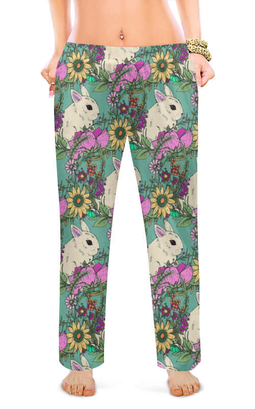 Женские пижамные штаны Printio Милые кролики