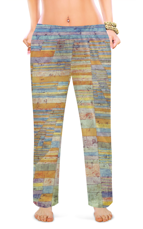 Женские пижамные штаны Printio Шоссе и переулки (пауль клее)