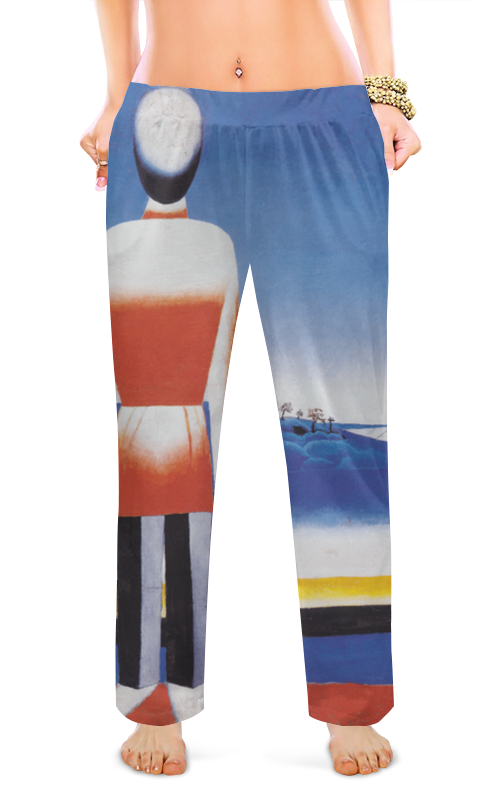 Женские пижамные штаны Printio Человек в супрематическом ландшафте