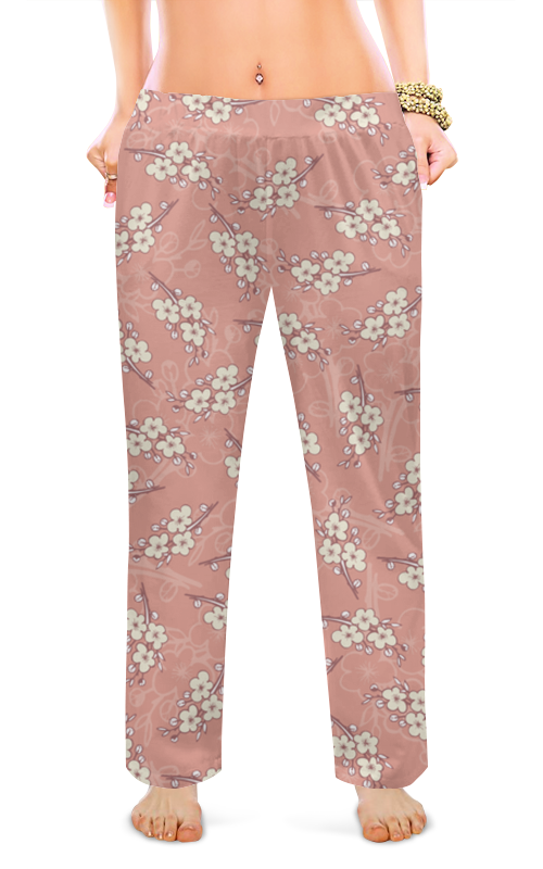 Женские пижамные штаны Printio Ветки цветущей вишни