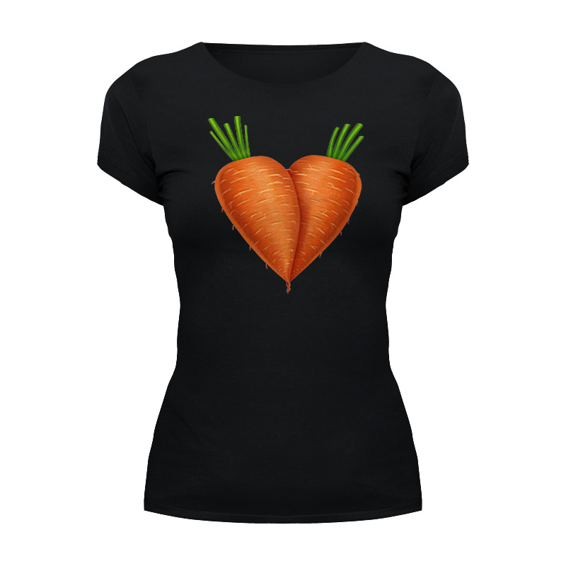 Футболка Wearcraft Premium Printio Любовь-морковь (женская, черная)